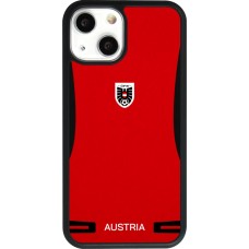 Coque iPhone 13 mini - Silicone rigide noir Maillot de football Autriche 2026 personnalisable