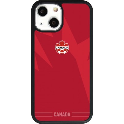 Coque iPhone 13 mini - Silicone rigide noir Maillot de football Canada 2026 personnalisable