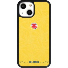 Coque iPhone 13 mini - Silicone rigide noir Maillot de football Colombie 2026 personnalisable