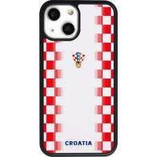 Coque iPhone 13 mini - Silicone rigide noir Maillot de football Croatie 2026 personnalisable