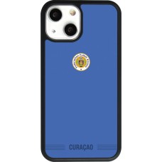 Coque iPhone 13 mini - Silicone rigide noir Maillot de football Curaçao 2026 personnalisable