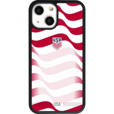 Coque iPhone 13 mini - Silicone rigide noir Maillot de football États-Unis 2026 personnalisable