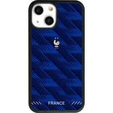 Coque iPhone 13 mini - Silicone rigide noir Maillot de football France 2026 personnalisable