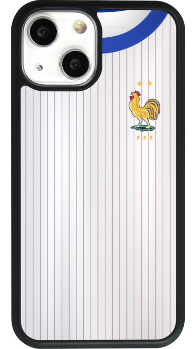 Coque iPhone 13 mini - Silicone rigide noir Maillot de football France Extérieur personnalisable
