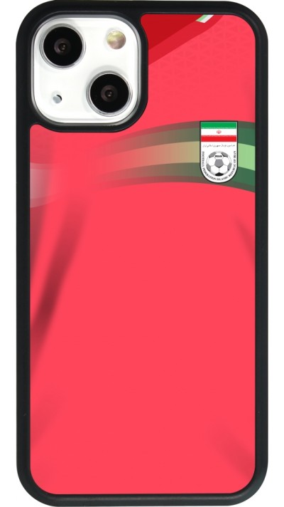 Coque iPhone 13 mini - Silicone rigide noir Maillot de football Iran 2022 personnalisable