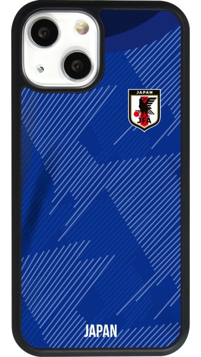 Coque iPhone 13 mini - Silicone rigide noir Maillot de football Japon 2022 personnalisable