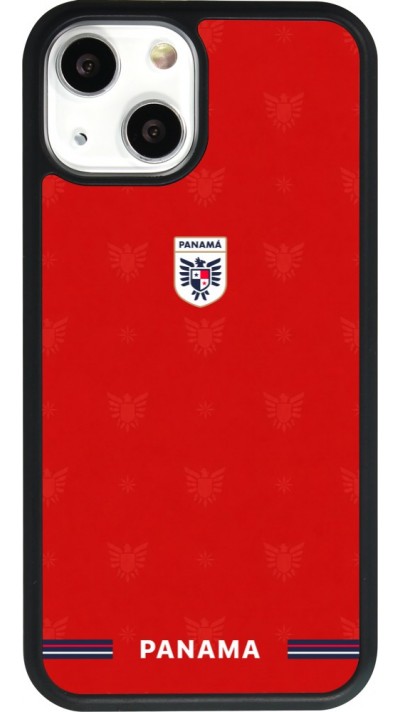 Coque iPhone 13 mini - Silicone rigide noir Maillot de football Panama 2026 personnalisable