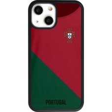 Coque iPhone 13 mini - Silicone rigide noir Maillot de football Portugal 2022