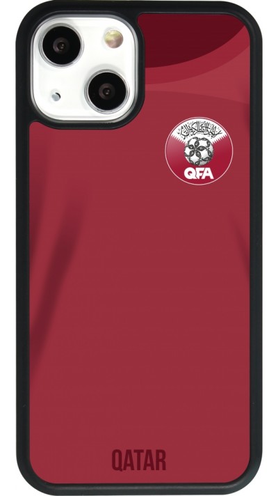 iPhone 13 mini Case Hülle - Silikon schwarz Katar 2022 personalisierbares Fussballtrikot