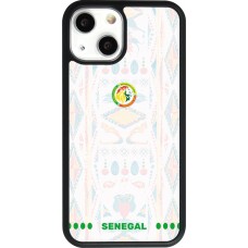 Coque iPhone 13 mini - Silicone rigide noir Maillot de football Sénégal 2026 personnalisable