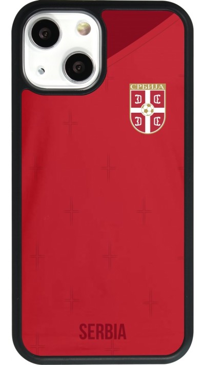 iPhone 13 mini Case Hülle - Silikon schwarz Serbien 2022 personalisierbares Fussballtrikot