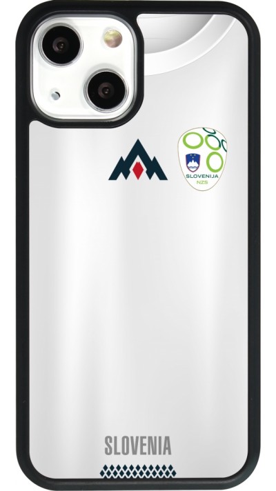 Coque iPhone 13 mini - Silicone rigide noir Maillot de football Slovénie