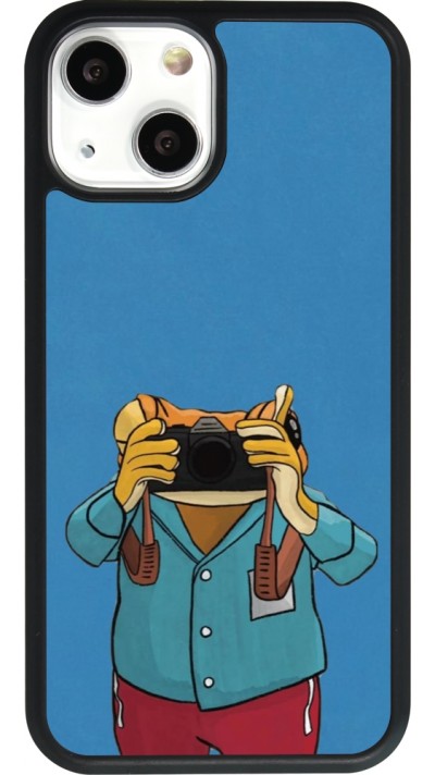 Coque iPhone 13 mini - Silicone rigide noir Frog with camera DTMF