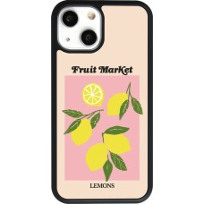 iPhone 13 mini Case Hülle - Silikon schwarz Fruit market lemons 2026