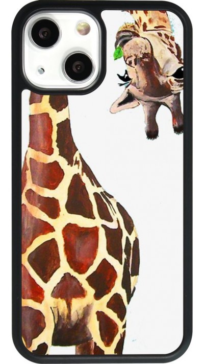 Coque iPhone 13 mini - Silicone rigide noir Giraffe Fit