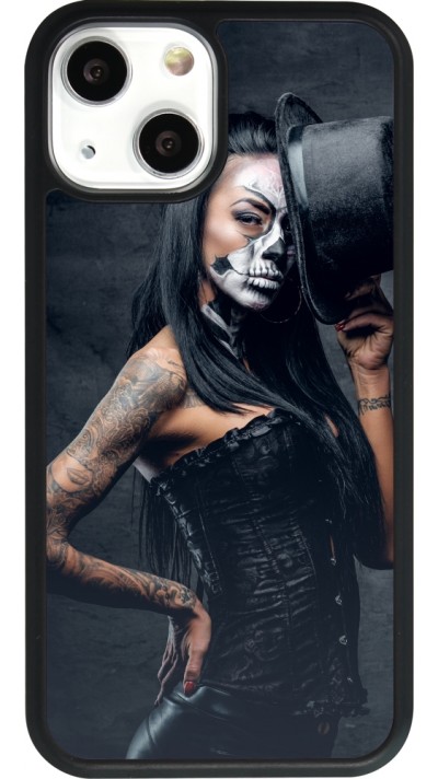 iPhone 13 mini Case Hülle - Silikon schwarz Halloween 22 Tattooed Girl