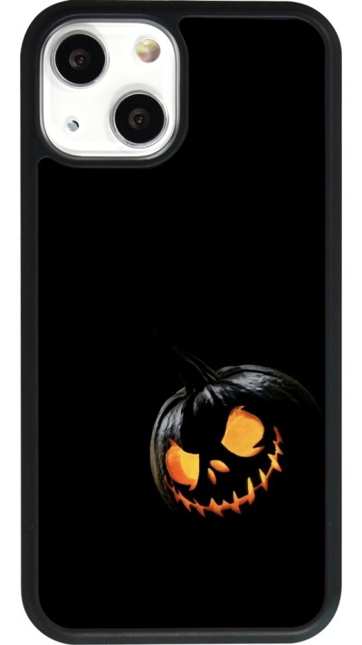 Coque iPhone 13 mini - Silicone rigide noir Halloween 2023 discreet pumpkin