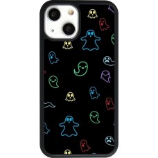 iPhone 13 mini Case Hülle - Silikon schwarz Halloween 2024 colorful ghosts