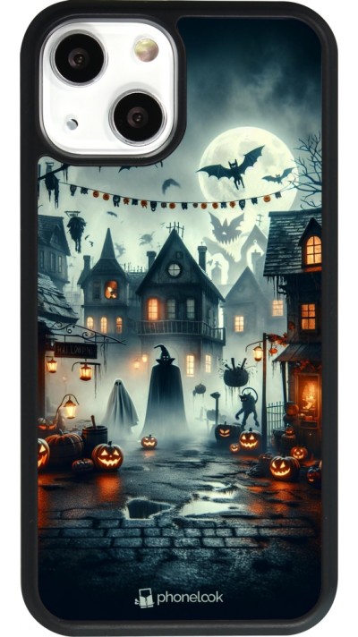 iPhone 13 mini Case Hülle - Silikon schwarz Halloween Spukstadt
