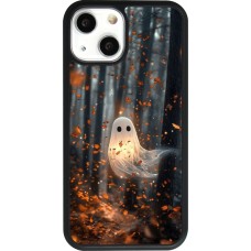 Coque iPhone 13 mini - Silicone rigide noir Halloween 2025 Ghost in the forest