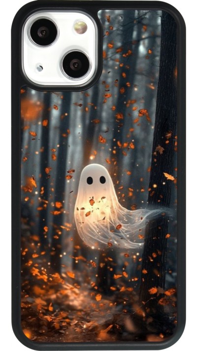Coque iPhone 13 mini - Silicone rigide noir Halloween 2025 Ghost in the forest