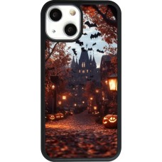 iPhone 13 mini Case Hülle - Silikon schwarz Halloween 2025 Haunted house