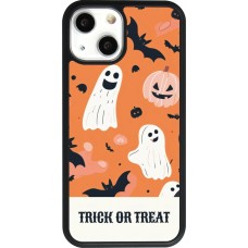 Coque iPhone 13 mini - Silicone rigide noir Halloween 2025 Trick treat
