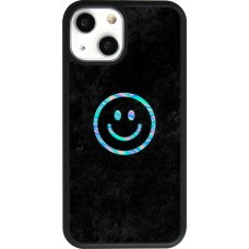 iPhone 13 mini Case Hülle - Silikon schwarz Happy smiley irisirt