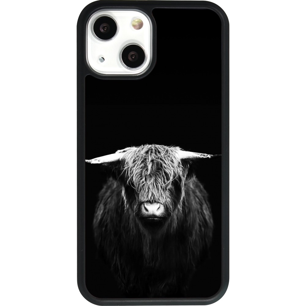 Coque iPhone 13 mini - Silicone rigide noir Highland calf black