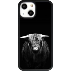 Coque iPhone 13 mini - Silicone rigide noir Highland calf black