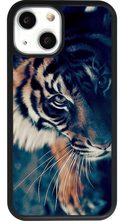 Coque iPhone 13 mini - Silicone rigide noir Incredible Lion