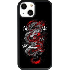 iPhone 13 mini Case Hülle - Silikon schwarz Japanese style Dragon Tattoo Red Black
