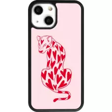 iPhone 13 mini Case Hülle - Silikon schwarz Leopard with hearts 2026