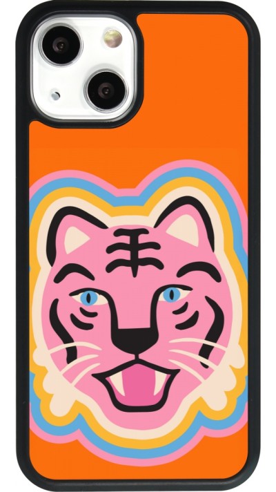 Coque iPhone 13 mini - Silicone rigide noir Lion colors 2026