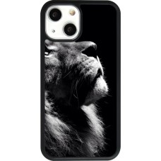 Hülle iPhone 13 mini - Silikon schwarz Lion looking up