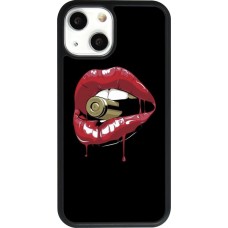Coque iPhone 13 mini - Silicone rigide noir Lips bullet