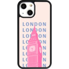 iPhone 13 mini Case Hülle - Silikon schwarz London Pink Print
