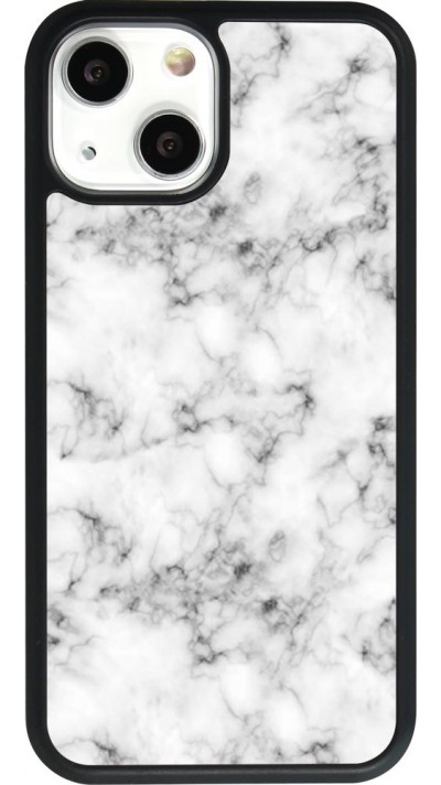 Coque iPhone 13 mini - Silicone rigide noir Marble 01
