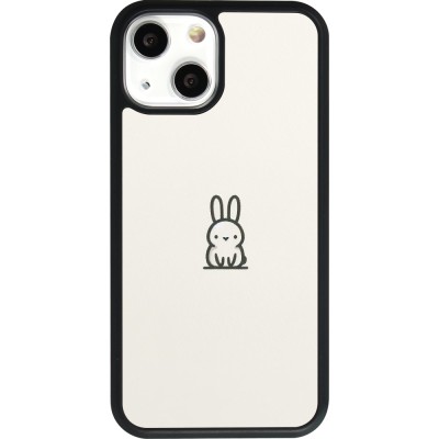 Coque iPhone 13 mini - Silicone rigide noir Minimal bunny cutie