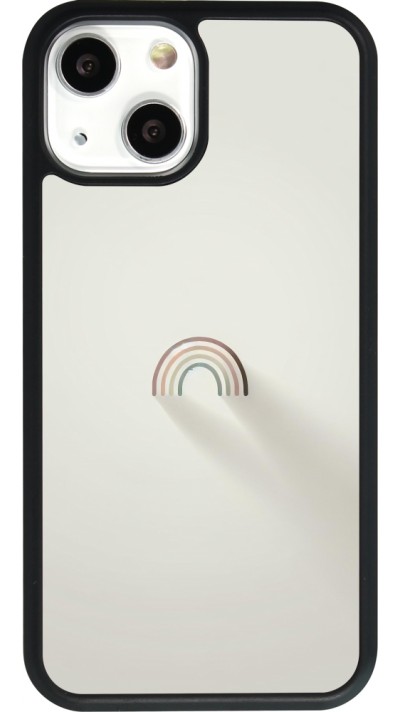 iPhone 13 mini Case Hülle - Silikon schwarz Mini Regenbogen Minimal