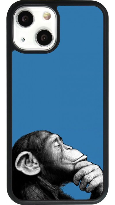 Coque iPhone 13 mini - Silicone rigide noir Monkey Pop Art