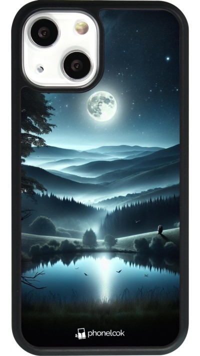 Coque iPhone 13 mini - Silicone rigide noir Night Sky View