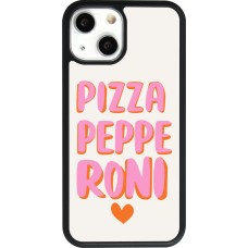 Coque iPhone 13 mini - Silicone rigide noir Pizza pepperoni 2026