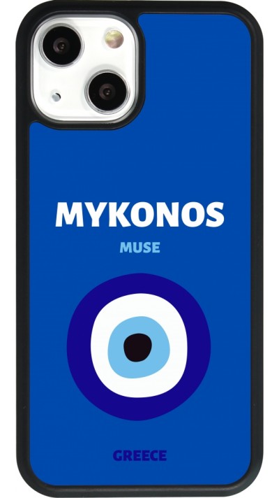 iPhone 13 mini Case Hülle - Silikon schwarz Pop Summer Destination Mykonos