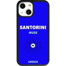 iPhone 13 mini Case Hülle - Silikon schwarz Pop Summer Destination Santorini