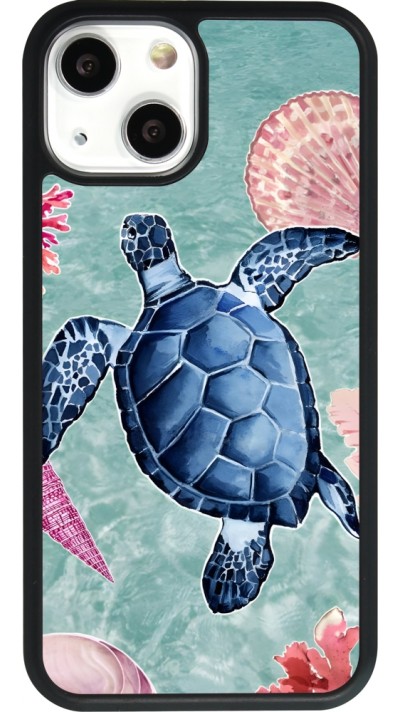 iPhone 13 mini Case Hülle - Silikon schwarz Preppy Turtle