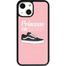 Coque iPhone 13 mini - Silicone rigide noir princesse en basket