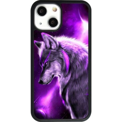 Hülle iPhone 13 mini - Silikon schwarz Purple Sky Wolf