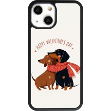 Coque iPhone 13 mini - Silicone rigide noir Saint Valentines Day 26 Happy Valentine