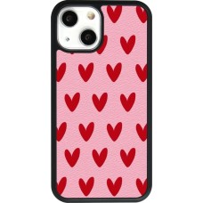 Coque iPhone 13 mini - Silicone rigide noir Saint Valentines Day 26 Pattern heart